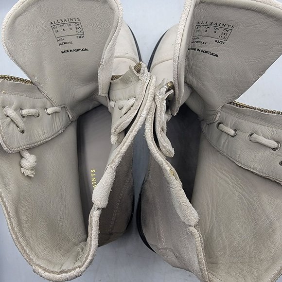 All Saints Ariel Womens 9 Gray Suede Front Zip Booties Going Out Walking Casual - Picture 8 of 14